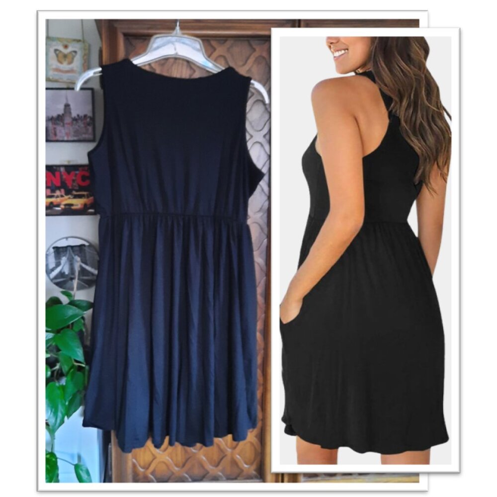 Maternity Nursing Tank Dress, Sleeveless VNeck w/ pockets NWT! - Black, Size S - Picture 7 of 16